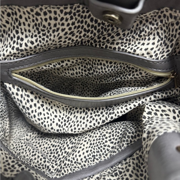 Gray Faux Leather Studded Bucket Bag – Drawstring Shoulder Purse - Picture 3 of 11